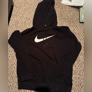 Brand New Nike Black Hoodie with White Logo size small